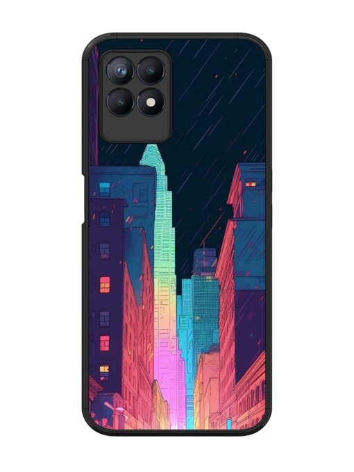 Minimal City Art Glossy Metal Phone Cover for Realme 8I