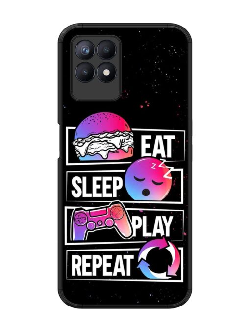 Eat Sleep Play Repeat Glossy Metal Phone Cover for Realme 8I