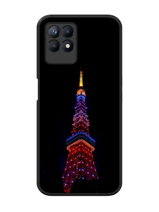 Eiffel Tower Night View Glossy Metal Phone Cover for Realme 8I Zapvi