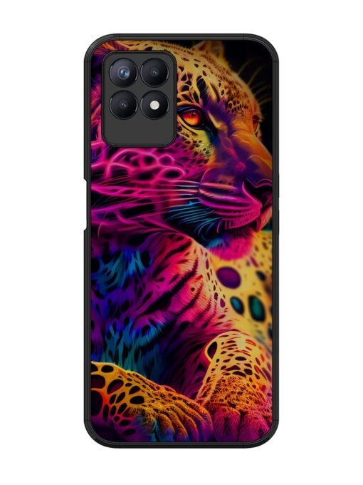 Leopard Art Glossy Metal Phone Cover for Realme 8I Zapvi