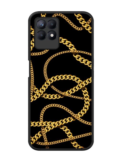 Decorative Golde Chain Glossy Metal Phone Cover for Realme 8I Zapvi