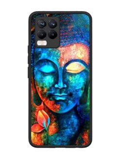 Buddha Painting Glossy Metal Phone Cover for Realme 8 Pro