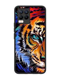 Colorful Lion Art Glossy Metal Phone Cover for Realme 8 Pro