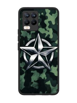 Indian Army Star Design Glossy Metal Phone Cover for Realme 8 Pro