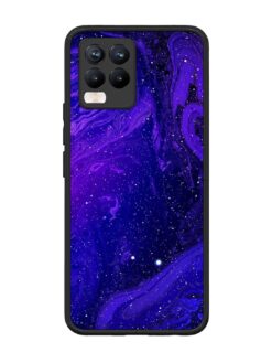 Galaxy Acrylic Abstract Art Glossy Metal Phone Cover for Realme 8 Pro