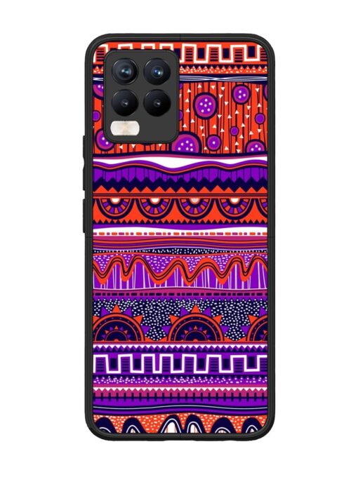 Ethnic Seamless Pattern Glossy Metal TPU Phone Cover for Realme 8 Pro Zapvi