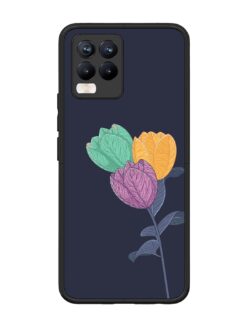 Flower Vector Glossy Metal Phone Cover for Realme 8 Pro