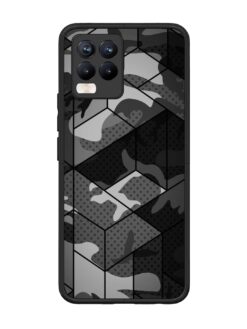 Hexagonal Pattern Glossy Metal Phone Cover for Realme 8 Pro