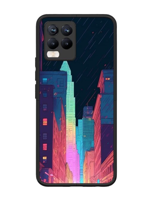 Minimal City Art Glossy Metal Phone Cover for Realme 8 Pro