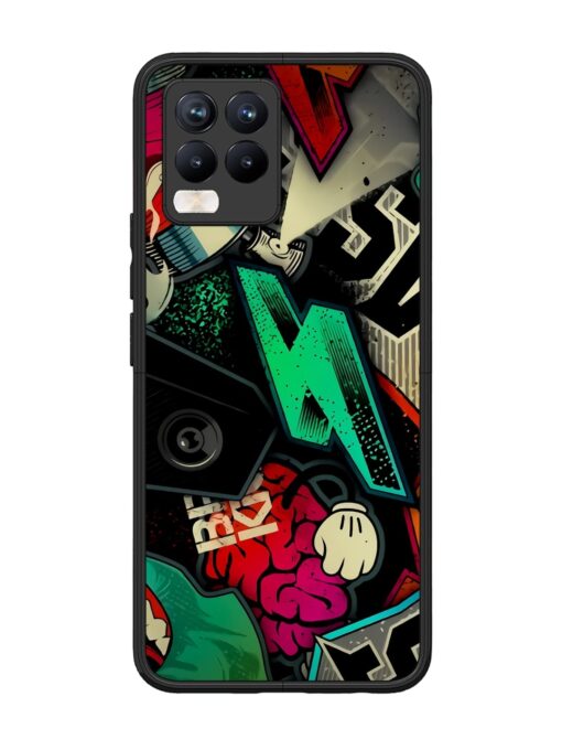 Graffiti Art Glossy Metal Phone Cover for Realme 8 Pro