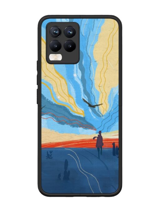 Minimal Abstract Landscape Glossy Metal Phone Cover for Realme 8 Pro Zapvi