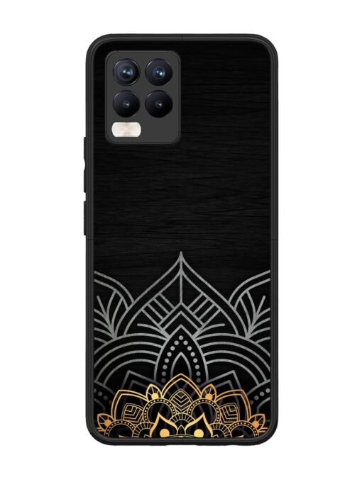 Decorative Golden Pattern Glossy Metal Phone Cover for Realme 8 Pro Zapvi