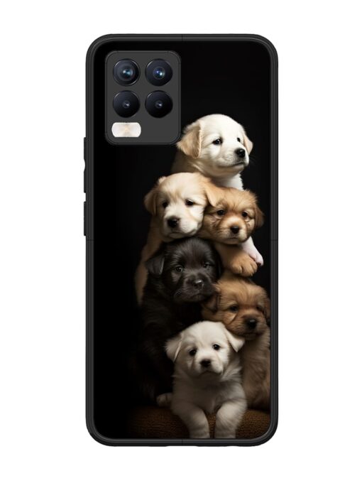 Cute Baby Dogs Glossy Metal Phone Cover for Realme 8 Pro