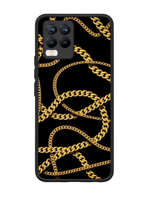 Decorative Golde Chain Glossy Metal Phone Cover for Realme 8 Pro Zapvi