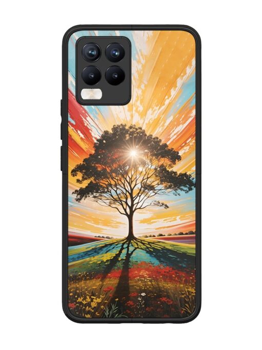 Abstract Tree Colorful Art Glossy Metal Phone Cover for Realme 8 Pro Zapvi