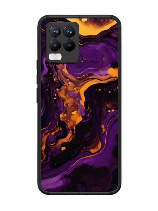 Painting Of A Purple Glossy Metal Phone Cover for Realme 8 Pro