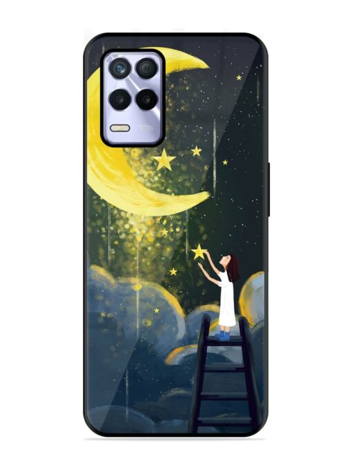 Moonlight Healing Night Illustration Glossy Metal TPU Phone Cover for Realme 8S (5G) Zapvi