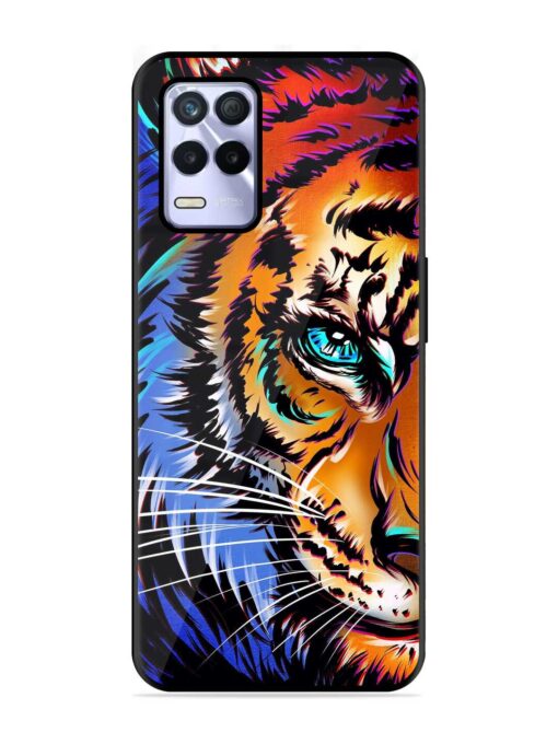 Colorful Lion Art Glossy Metal Phone Cover for Realme 8S (5G) Zapvi