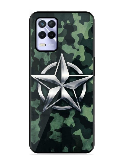 Indian Army Star Design Glossy Metal Phone Cover for Realme 8S (5G) Zapvi