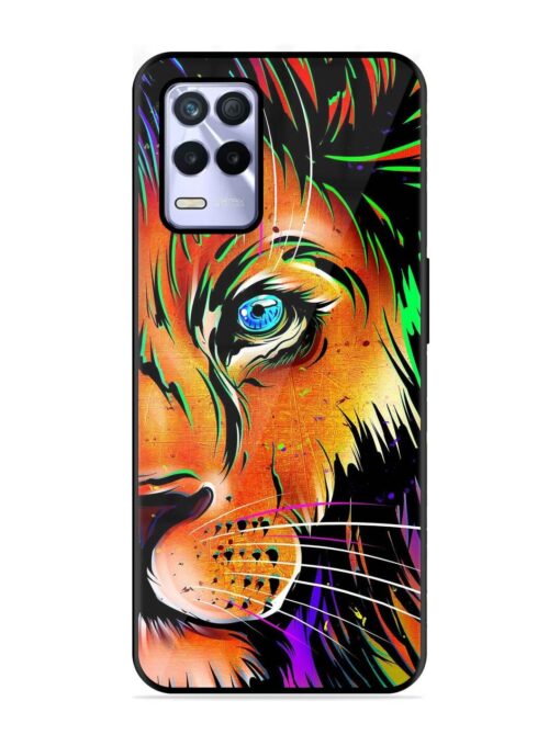 Colorful Lion Design Glossy Metal TPU Phone Cover for Realme 8S (5G) Zapvi