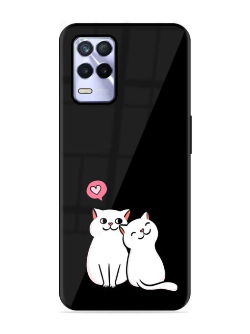 Cat Love Glossy Metal Phone Cover for Realme 8S (5G) Zapvi