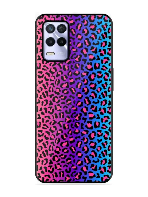 Colorful Leopard Seamless Glossy Metal Phone Cover for Realme 8S (5G) Zapvi