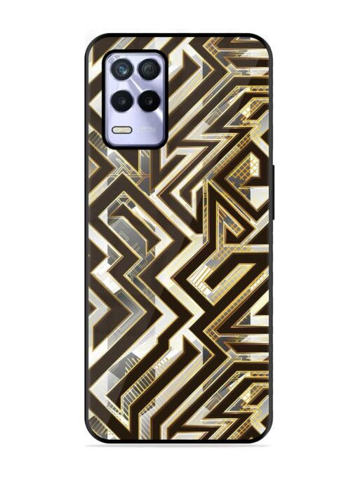 Technology Geometric Seamless Glossy Metal Phone Cover for Realme 8S (5G)