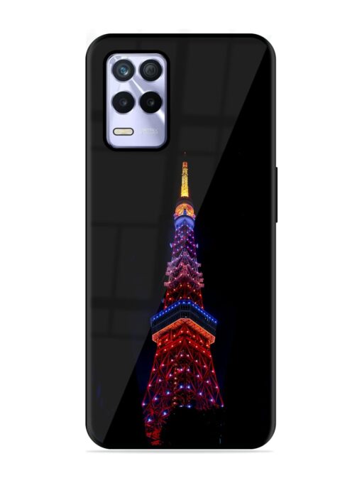 Eiffel Tower Night View Glossy Metal Phone Cover for Realme 8S (5G)