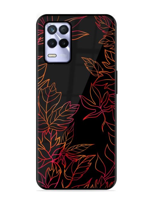 Red Floral Pattern Glossy Metal Phone Cover for Realme 8S (5G) Zapvi