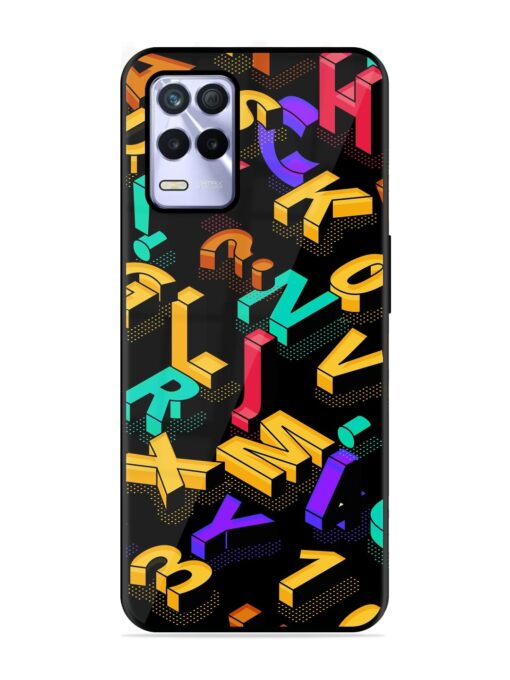 Seamless Pattern With Letters Glossy Metal Phone Cover for Realme 8S (5G) Zapvi