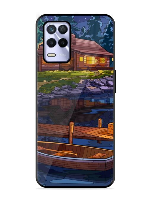 Village Night Scene Glossy Metal Phone Cover for Realme 8S (5G)