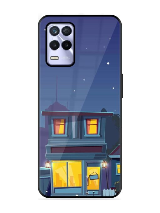 Vector Night House Glossy Metal Phone Cover for Realme 8S (5G) Zapvi