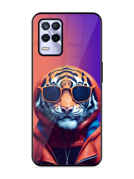 Tiger Animation Glossy Metal Phone Cover for Realme 8S (5G)