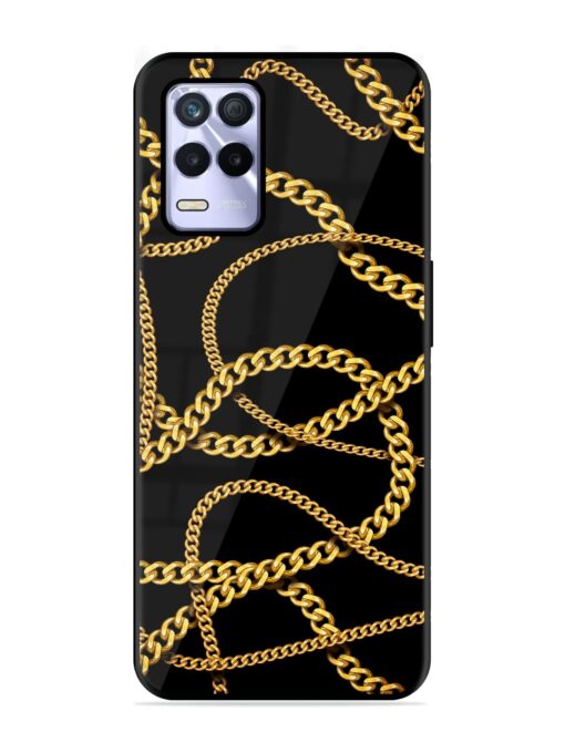 Decorative Golde Chain Glossy Metal Phone Cover for Realme 8S (5G) Zapvi