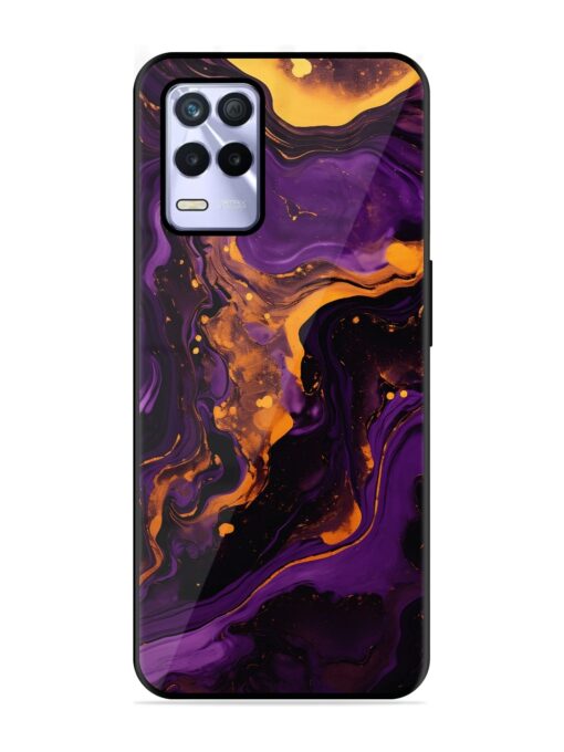 Painting Of A Purple Glossy Metal Phone Cover for Realme 8S (5G) Zapvi