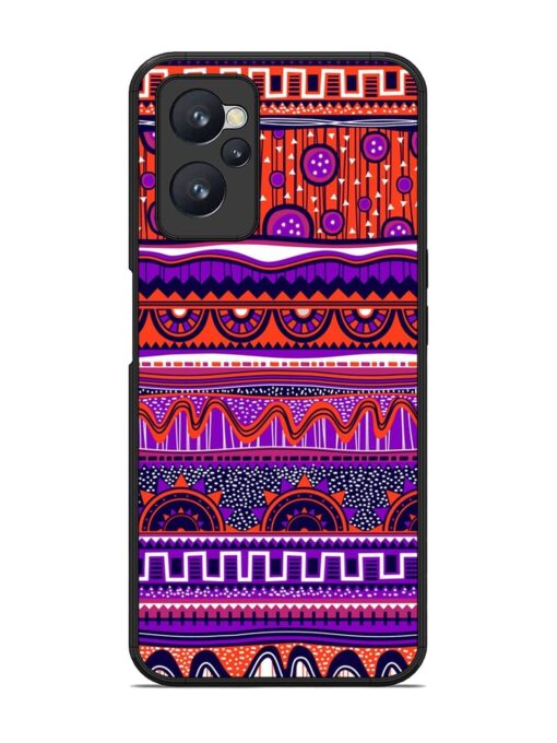 Ethnic Seamless Pattern Glossy Metal TPU Phone Cover for Realme 9I (4G)