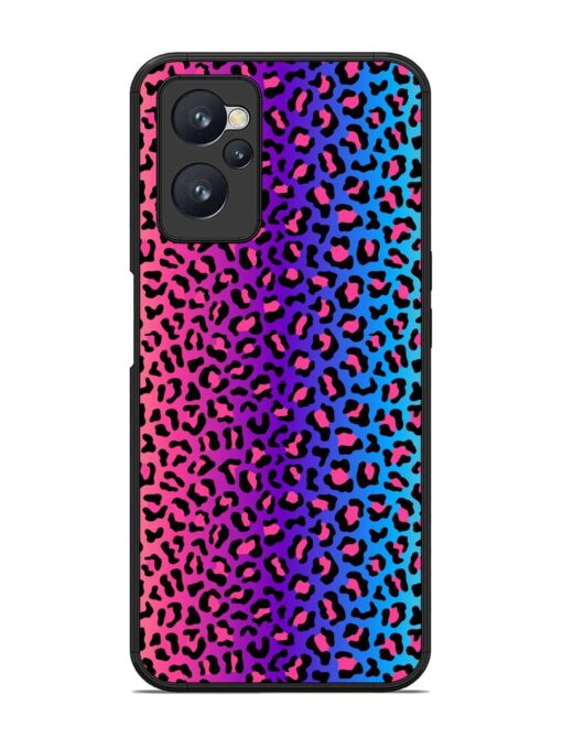 Colorful Leopard Seamless Glossy Metal Phone Cover for Realme 9I (4G)