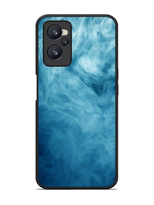 Blue Smoke Art Glossy Metal Phone Cover for Realme 9I (4G)