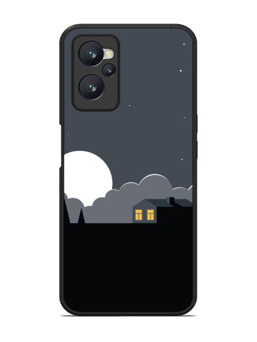 Full Moon Vector Art Glossy Metal Phone Cover for Realme 9I (4G)