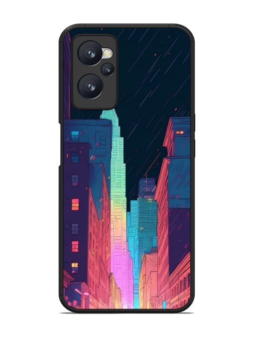 Minimal City Art Glossy Metal Phone Cover for Realme 9I (4G)