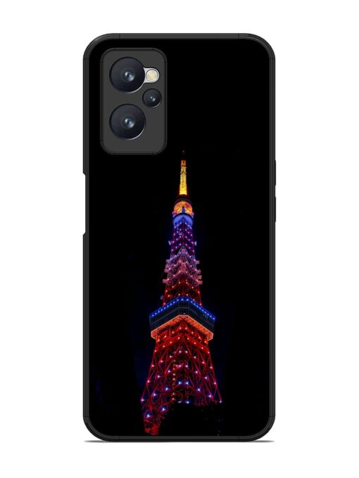 Eiffel Tower Night View Glossy Metal Phone Cover for Realme 9I (4G)