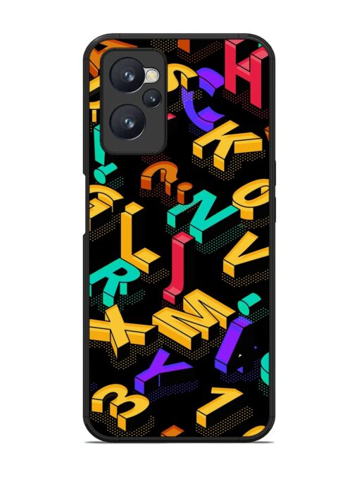 Seamless Pattern With Letters Glossy Metal Phone Cover for Realme 9I (4G)