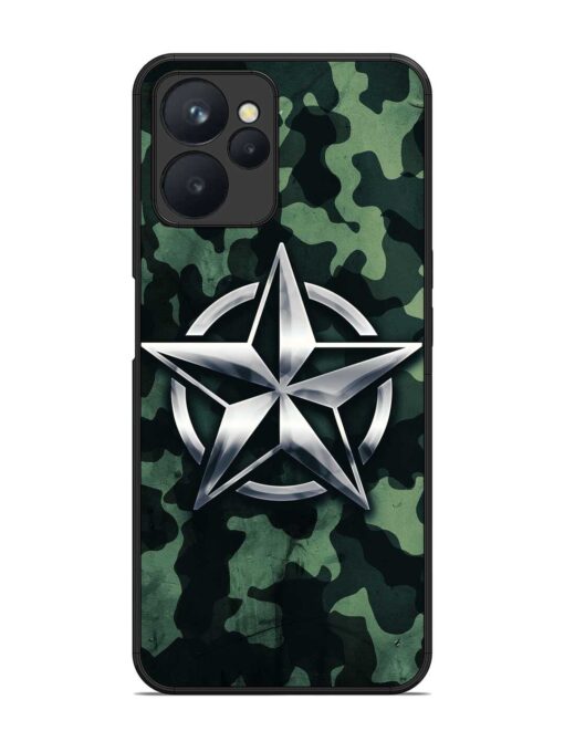 Indian Army Star Design Glossy Metal Phone Cover for Realme 9I (5G)