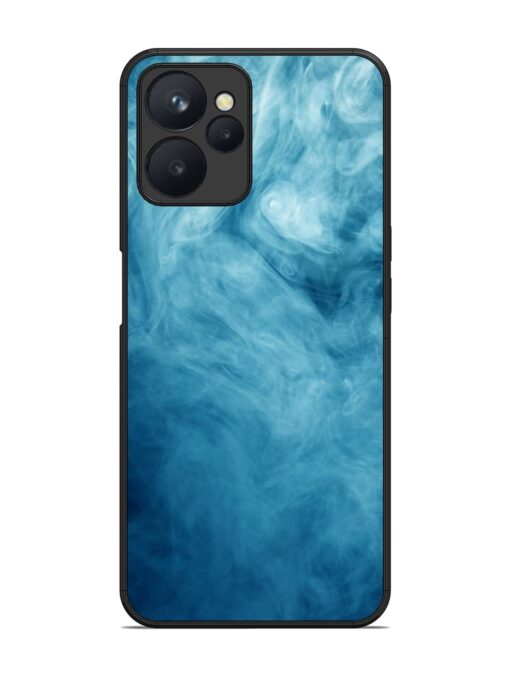 Blue Smoke Art Glossy Metal Phone Cover for Realme 9I (5G)