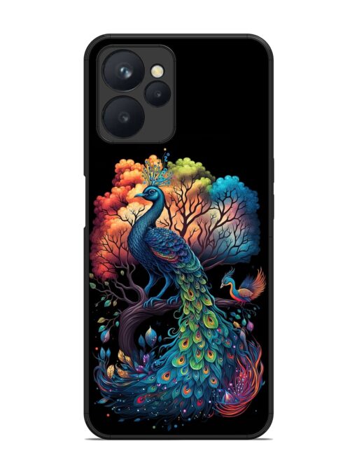 Peacock Tree Art Glossy Metal Phone Cover for Realme 9I (5G) Zapvi