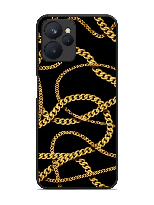 Decorative Golde Chain Glossy Metal Phone Cover for Realme 9I (5G) Zapvi