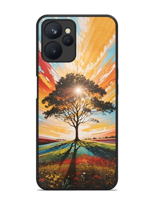 Abstract Tree Colorful Art Glossy Metal Phone Cover for Realme 9I (5G) Zapvi