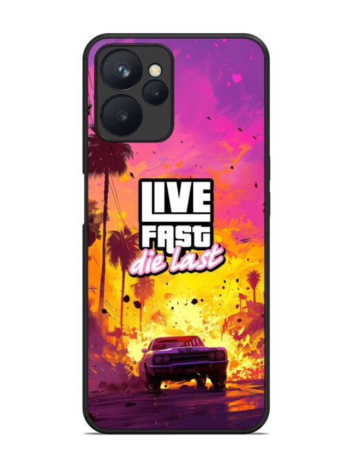 Live Fast Glossy Metal Phone Cover for Realme 9I (5G)