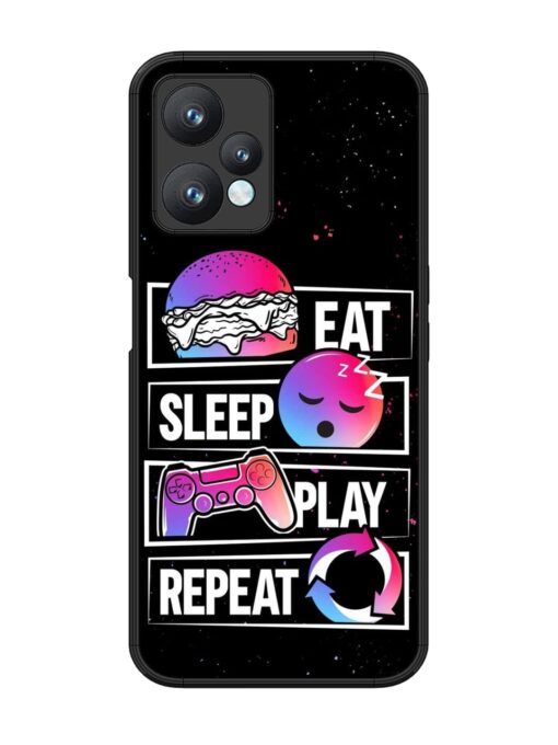 Eat Sleep Play Repeat Glossy Metal Phone Cover for Realme 9 Pro (5G) Zapvi