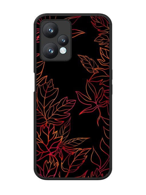 Red Floral Pattern Glossy Metal Phone Cover for Realme 9 Pro (5G) Zapvi